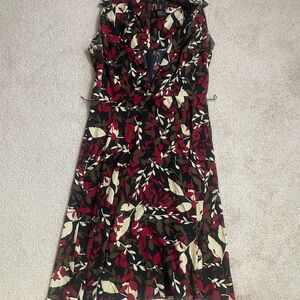 R&K Red and White Tiered Sundress with Cowl Neck